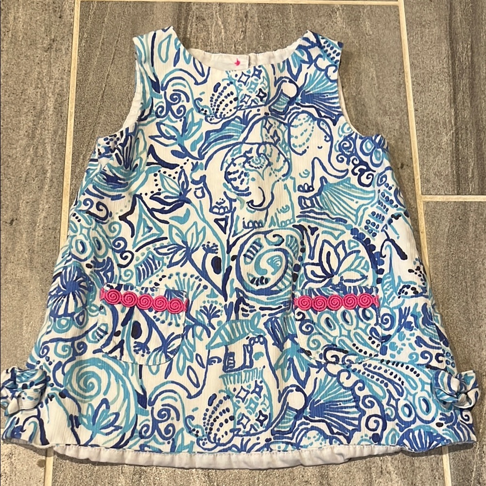Lilly Pulitzer Blue and White Sleeveless Dress